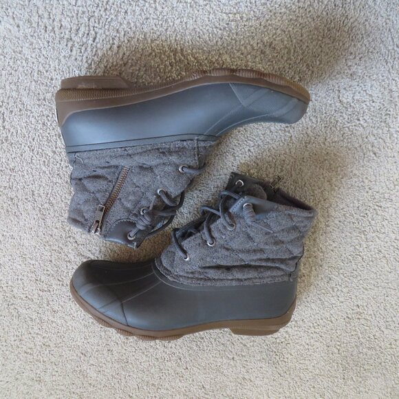 Sperry Womens Syren Gulf Wool Duck Boots Size 8 Gray Quilt Design Waterproof - Picture 2 of 9